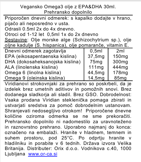 Omega-3 olje z EPA&DHA, 30ml