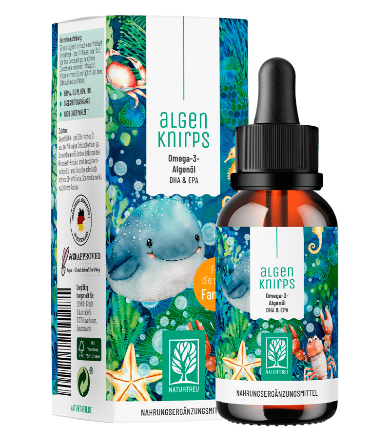 Omega-3 olje iz mikroalg, kapljice, 50 ml