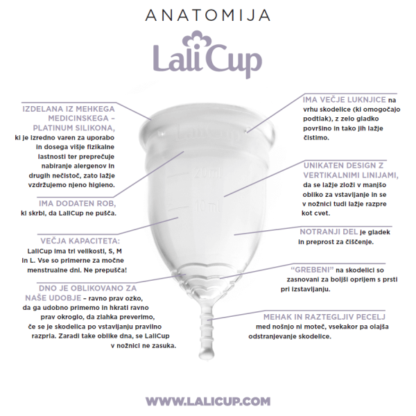 Menstrualna skodelica Lalicup – velikost S