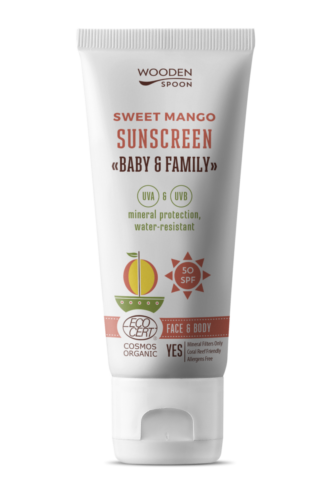Organska zaščita pred soncem SPF50 Mango, 100ml